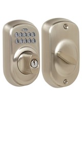 The Schlage BE365 keypad deadbolt and its inside thumb turn