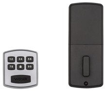 The Weiser PowerBolt One keypad and its inside unit