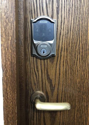 A Schlage Connect we installed on an office door, Calgary
